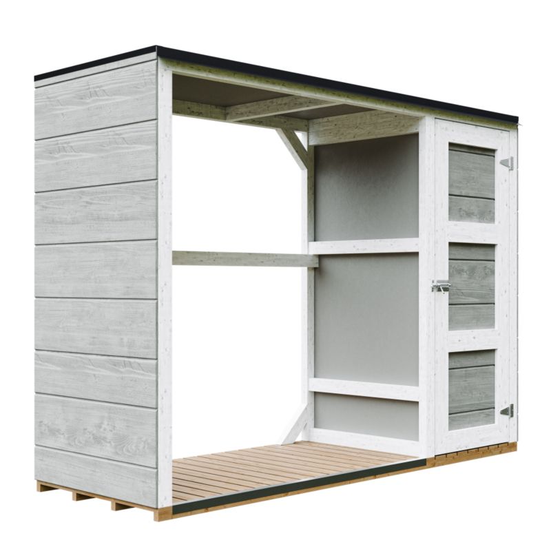 Zewnętrzny schowek na drewno opałowe Timbela M981-TUNDRA GREY 1.62 m² schowek na drewno i narzędzia 1 szt.