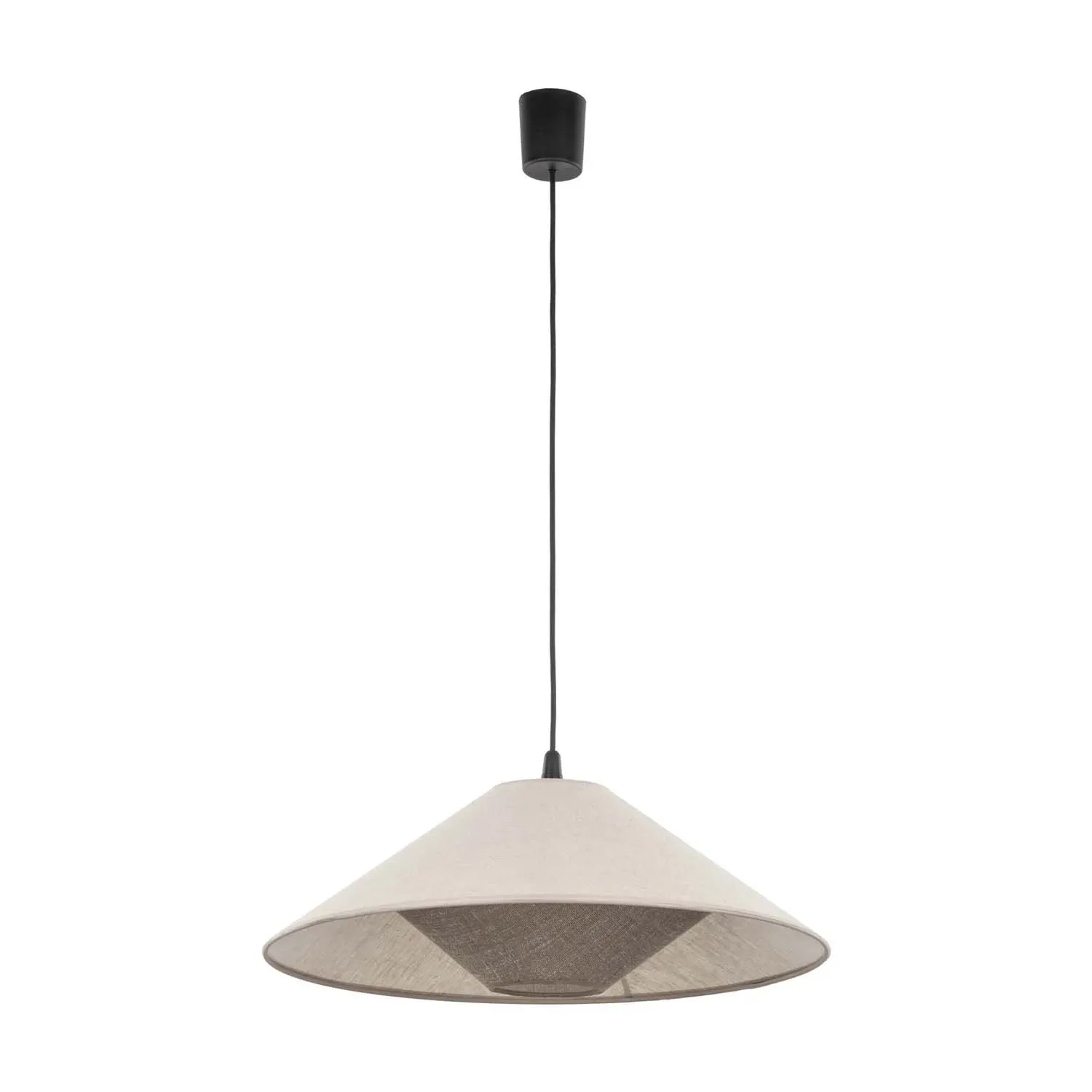 TK Lighting Lampa wisząca BELISSA LEN 1xE27 15W śr. 50 cm kremowa