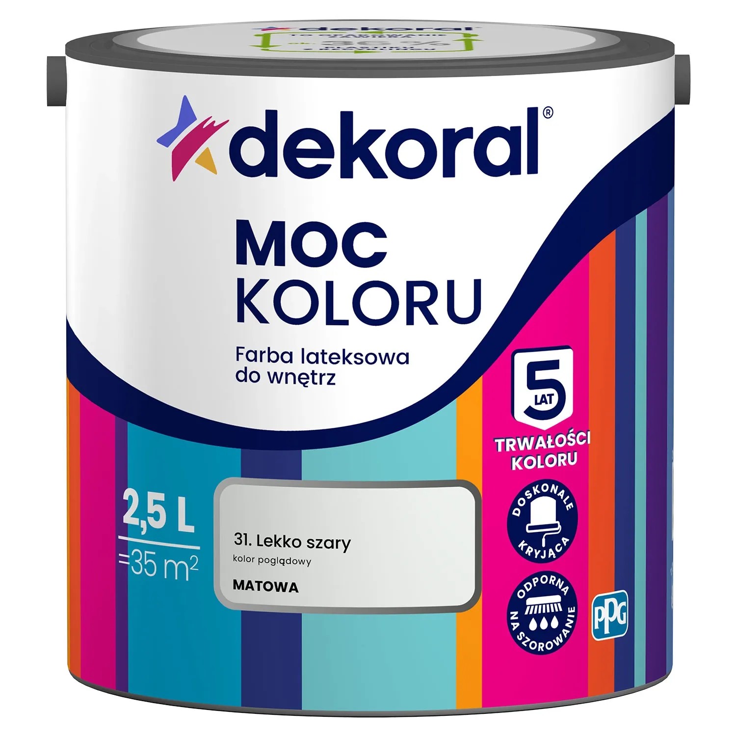 Dekoral Moc Koloru farba lateksowa lekko szary 2,5 l