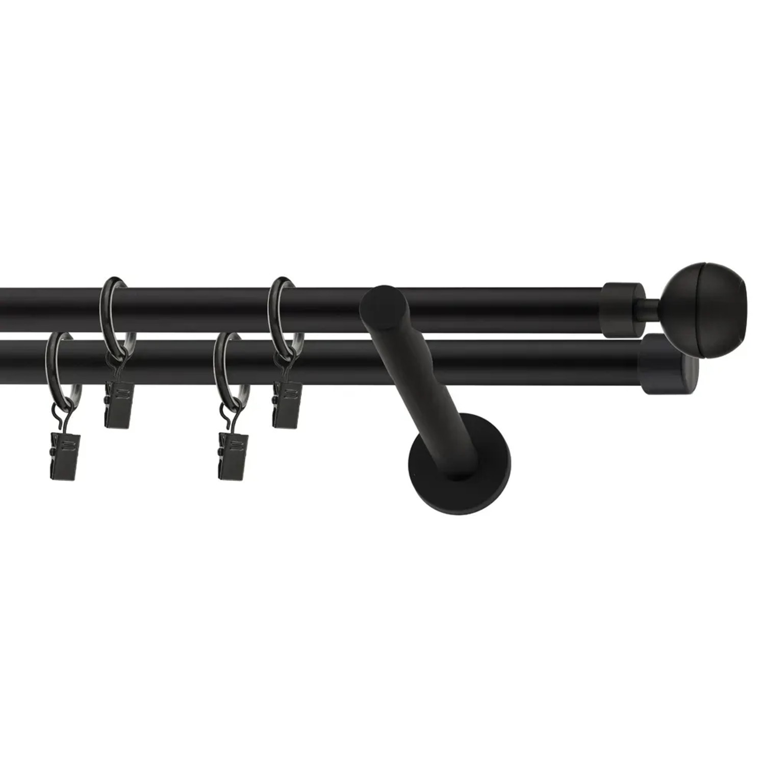 Karnisz KULA OPTIC podwójny 19 mm czarny 200 cm