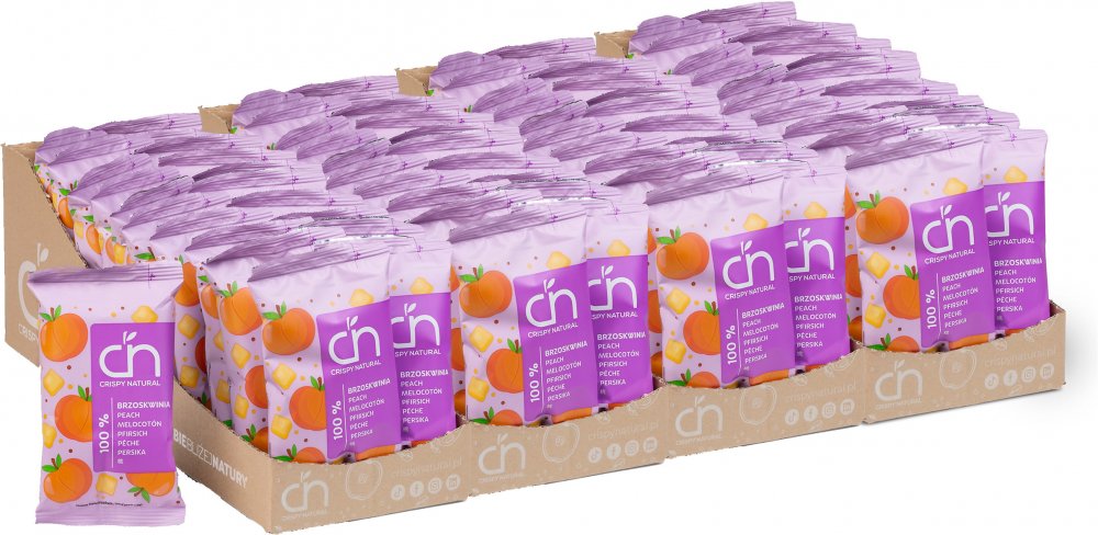 40x Suszone owoce Crispy Natural 100% Brzoskwinia, kostki, 12g