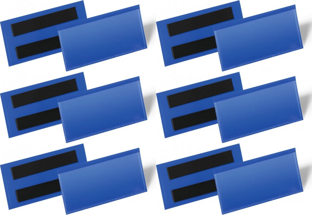 6x Kieszeń magnetyczna Durable, 100x38mm, 50 sztuk, granatowy