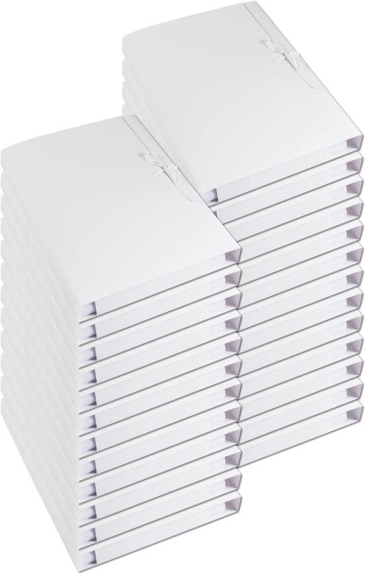 25x Teczka wiązana Barbara, A4, kartonowa, 450g/m2, 50mm, biały