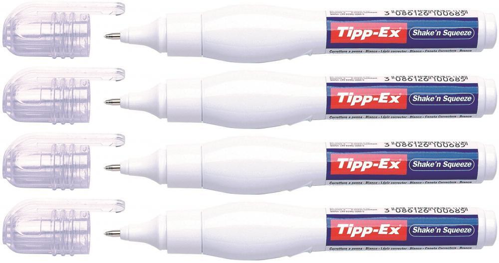 4x Korektor w piórze Tipp-Ex, Shake'n Squeeze, 8ml