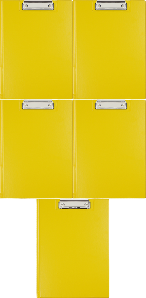 5x Clipboard Biurfol, z okładką, A4, żółty