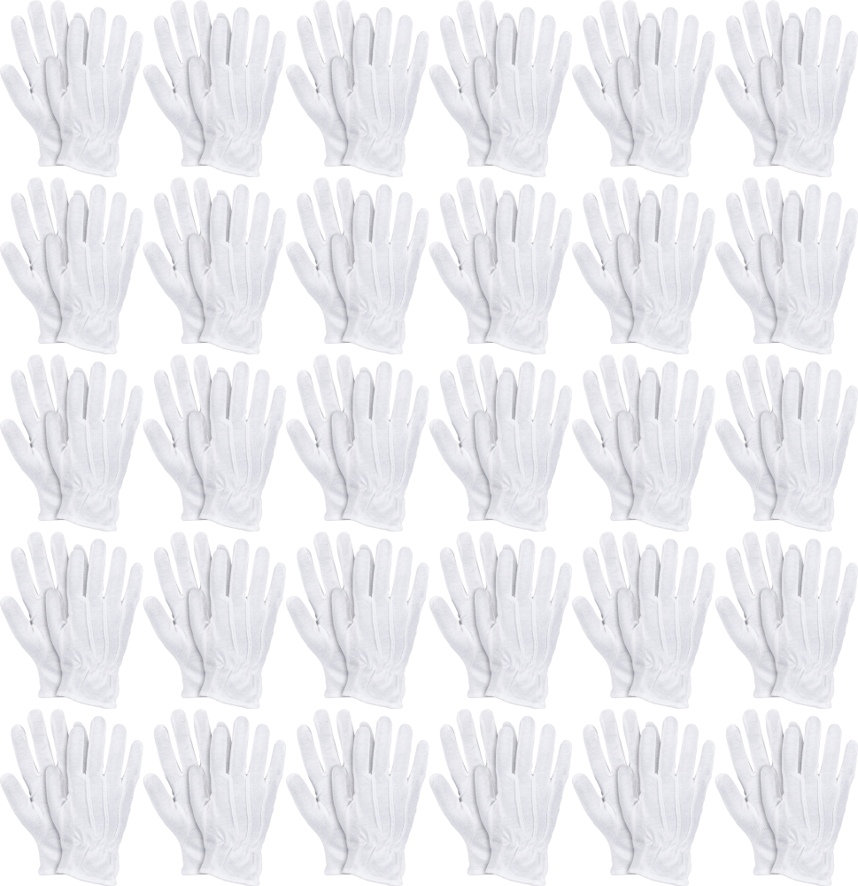 48x Rękawice robocze Reis RMICRON, tkaninowe, nakrapiane, rozmiar 8, biały