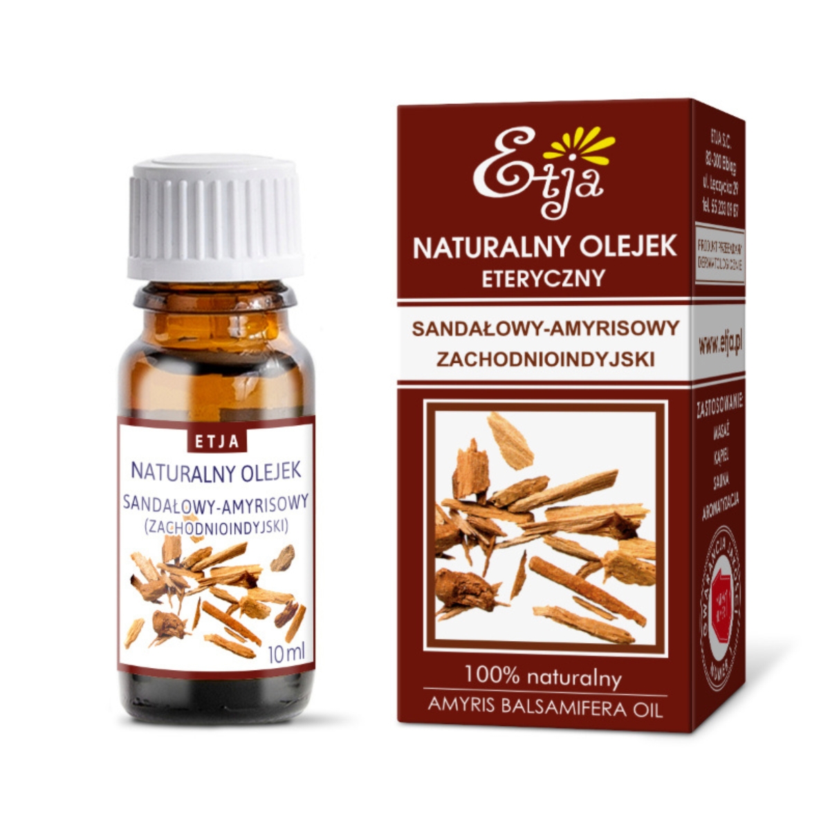 Etja - naturalny olejek eteryczny, sandałowy, 10 ml