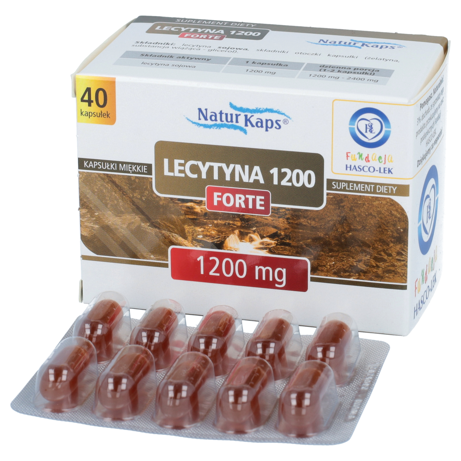 Lecytyna 1200 forte, 40 kapsułek miękkich
