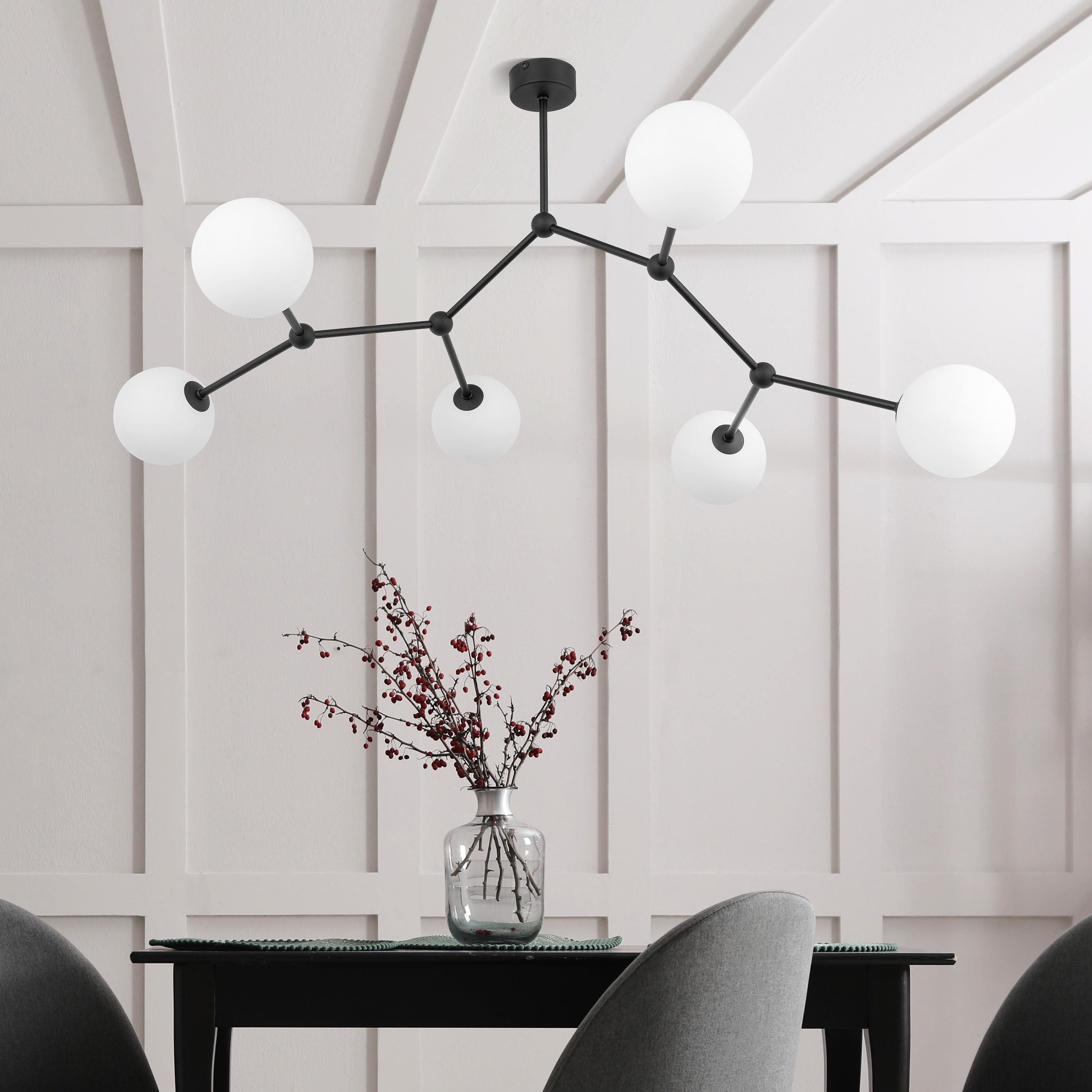 TK Lighting Fairy lampa podsufitowa 6x6W czarna/biała 4856