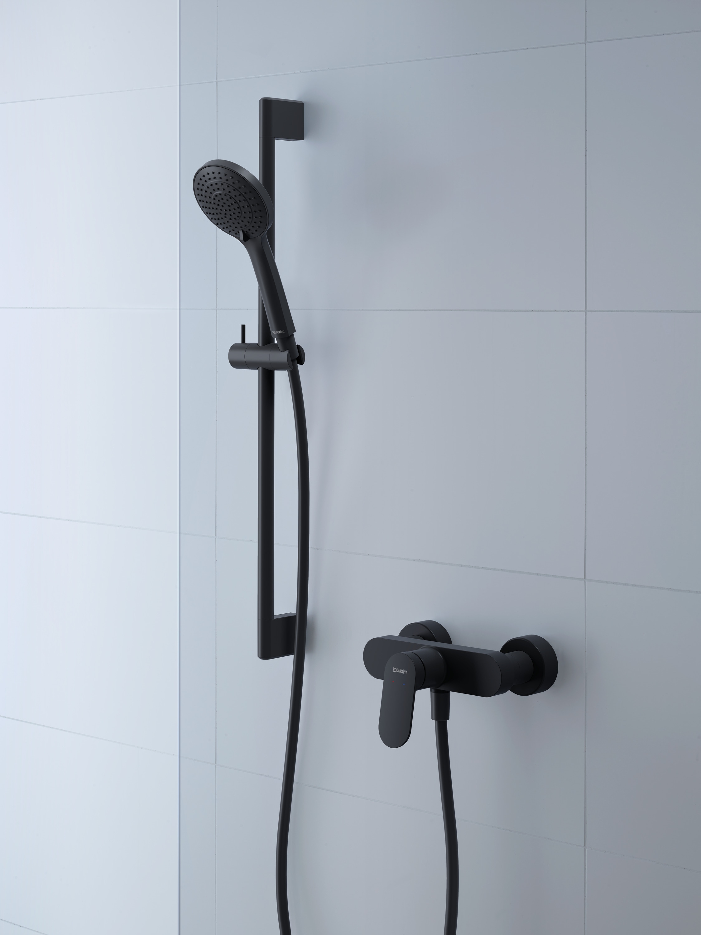 Duravit MinusFlow zestaw prysznicowy ścienny z drążkiem 90 cm czarny mat UV0682007046 - Wysyłka w 24h