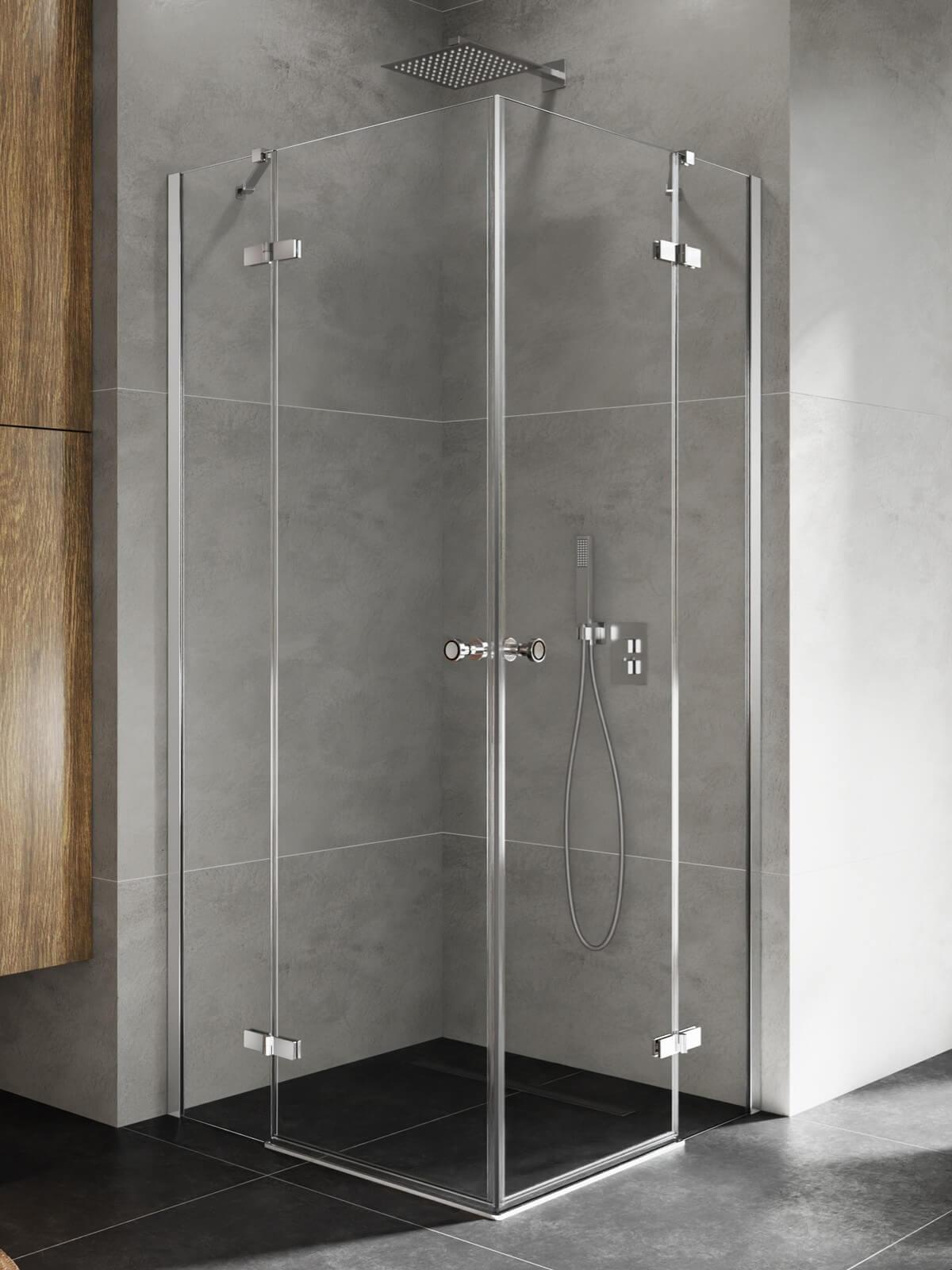 New Trendy Kalibra kabina prysznicowa 80x80 cm kwadratowa chrom połysk/szkło przezroczyste K-5081