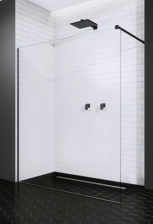 Radaway Modo New Black II ścianka prysznicowa 135 cm czarny mat/szkło przezroczyste 389135-54-01