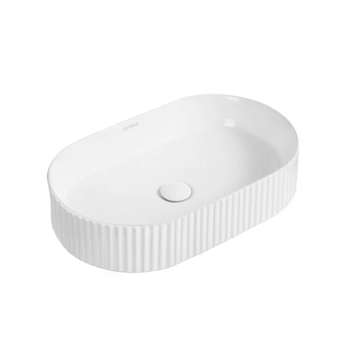 Oltens Hamnes Rila umywalka 50x32 cm nablatowa owalna z powłoką SmartClean biała 40831000