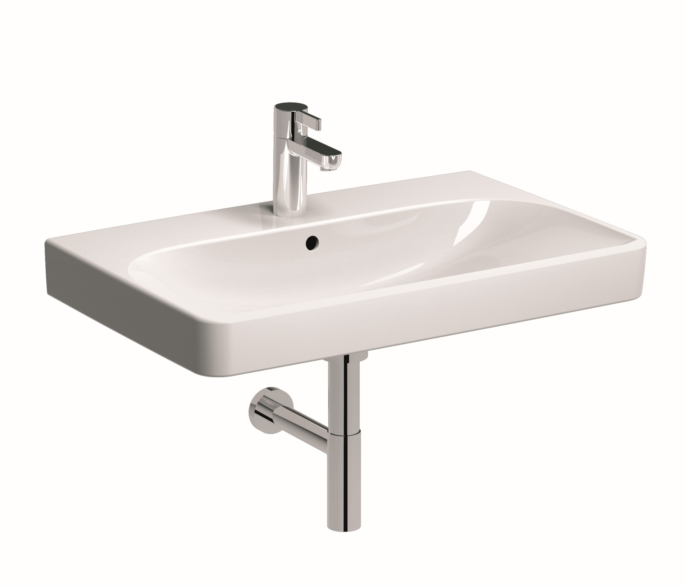 Geberit Smyle Square umywalka 75x48 cm ścienna prostokątna biała 500.249.01.1
