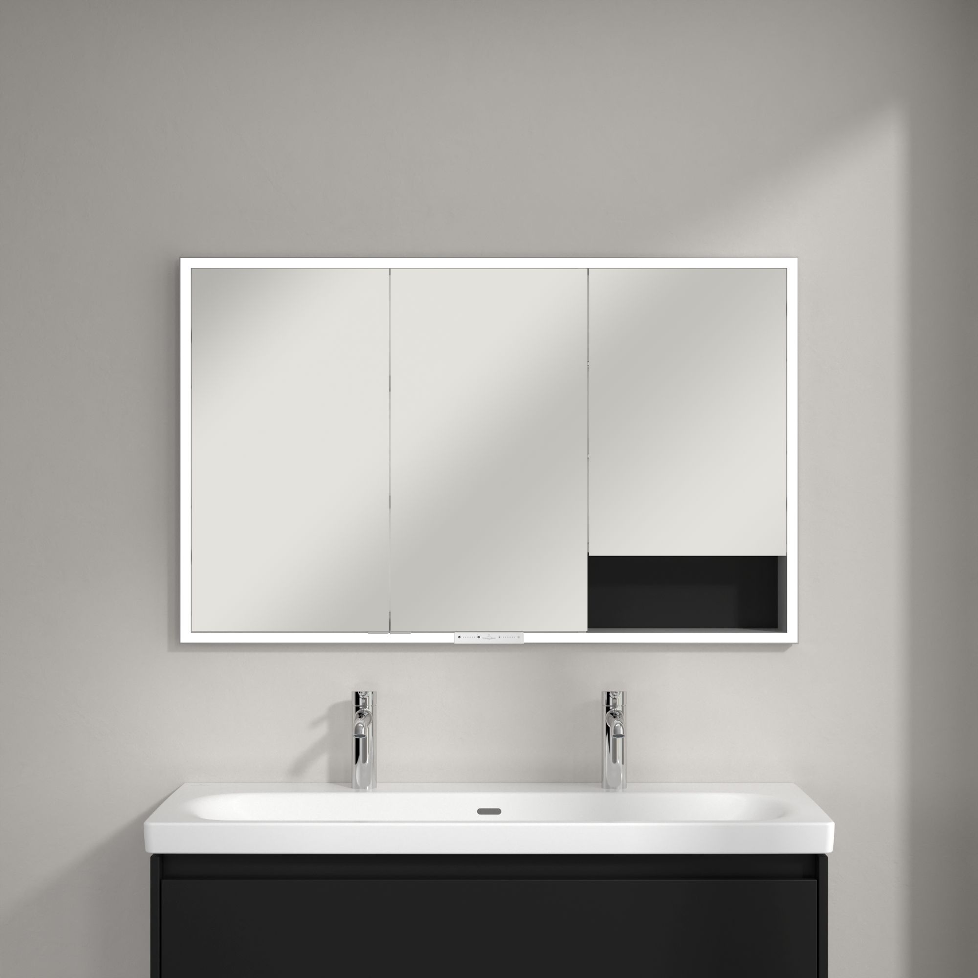 Villeroy & Boch My View+ szafka 120x16,8x75 cm z lustrem Volcano Black A48212VL