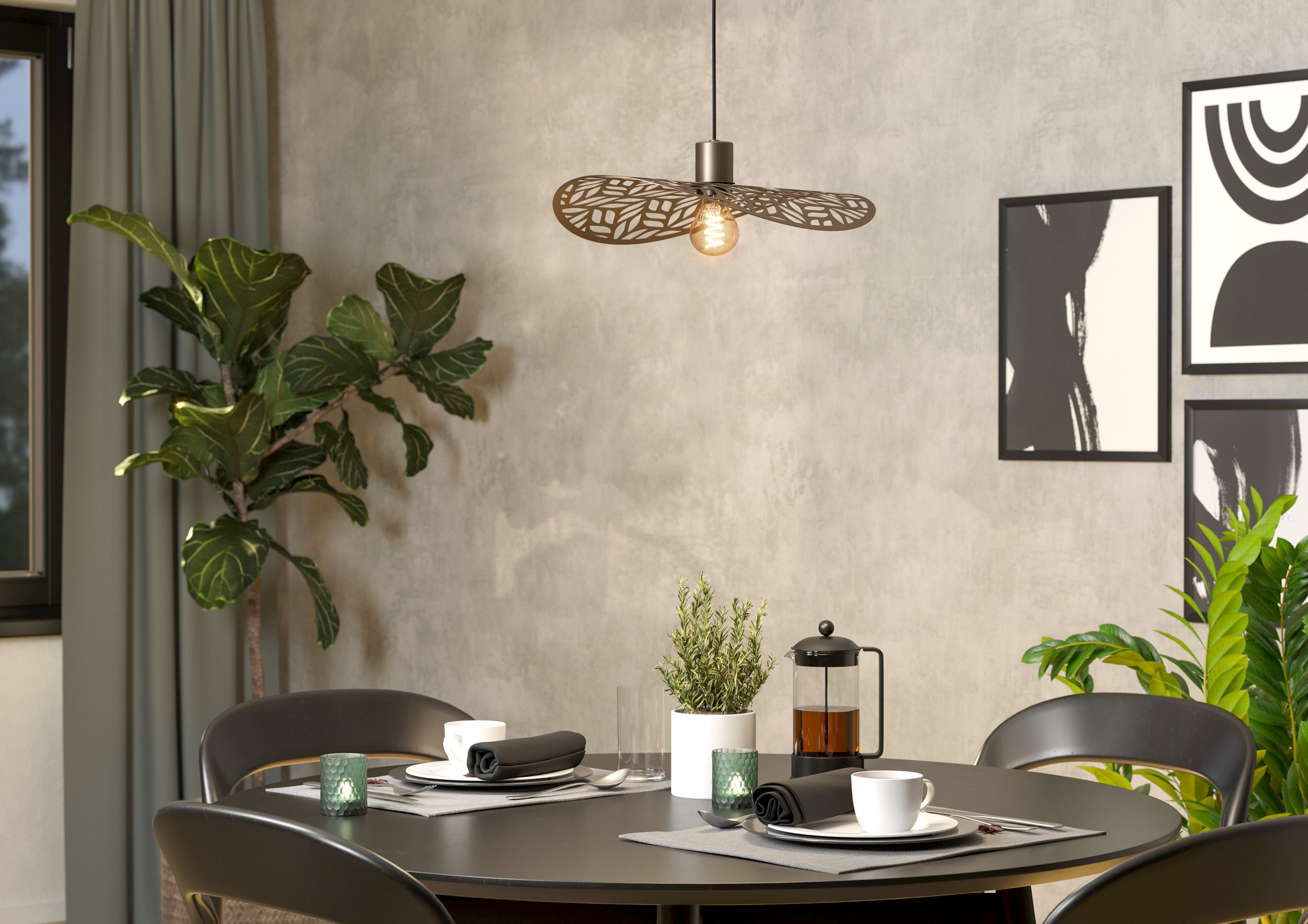 Eglo Swaby lampa wisząca 1x60 W brązowa 44124