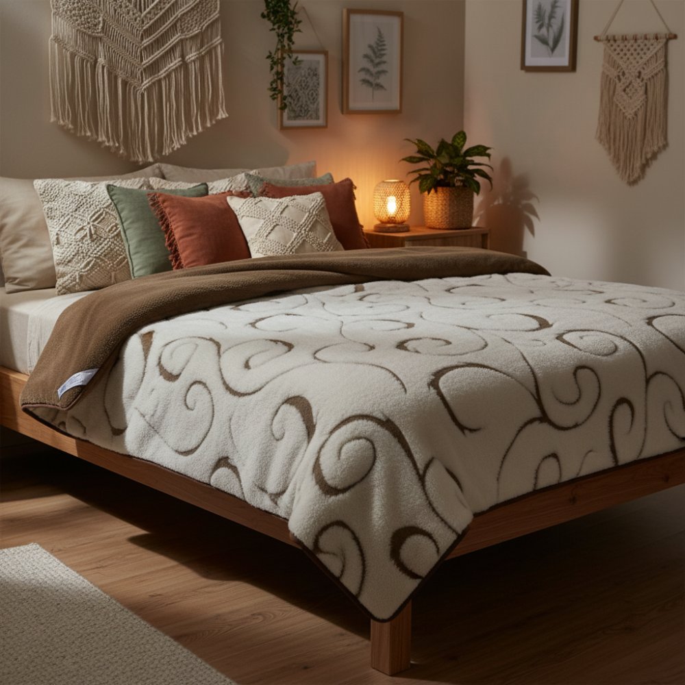kołdra wełniana camel i kaszmir liguria Woolmark 200x240