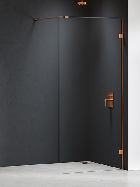 Darmowa Dostawa - Ścianka prysznicowa walk-in 90 cm miedź szczotkowany/szkło przezroczyste New Trendy Eventa Copper Brushed EXK8159