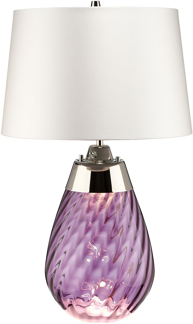Darmowa Dostawa - Lampa stołowa 1x60 W fioletowa-satyna Elstead Lighting Lena LENATLSPLUMOWSS