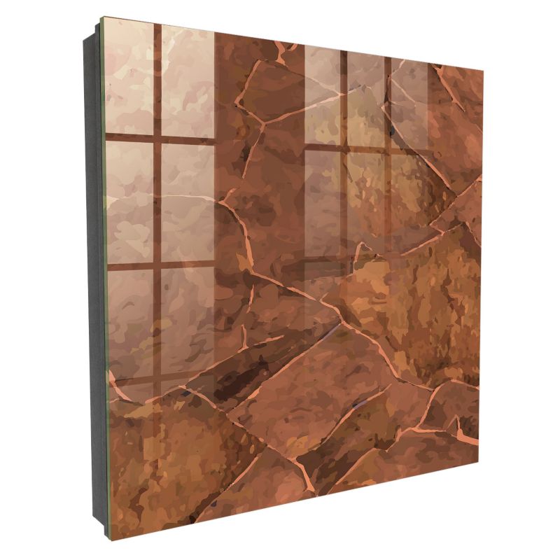 Metalowa Skrzynka Na Klucze Tulup 30x30 cm Kamienna tekstura 1 - Czarna - Otwierana na lewo 1 szt.
