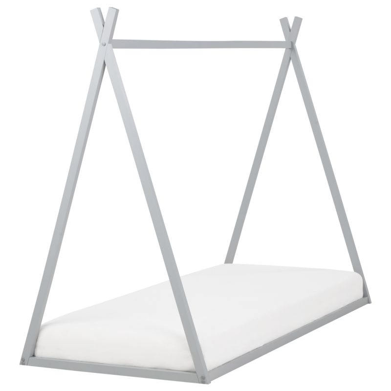 Łóżko dziecięce Tipi Drewno sosnowe Saurat 90 x 200 cm Szary 1 szt.