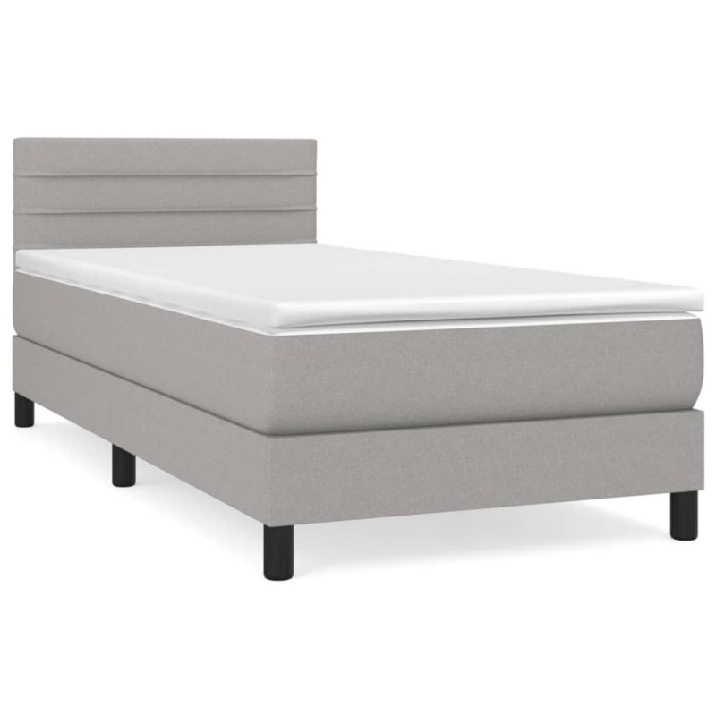 Łóżko kontynentalne WaszeMeble 90x200 cm jasnoszare WM-3140105 1 szt.