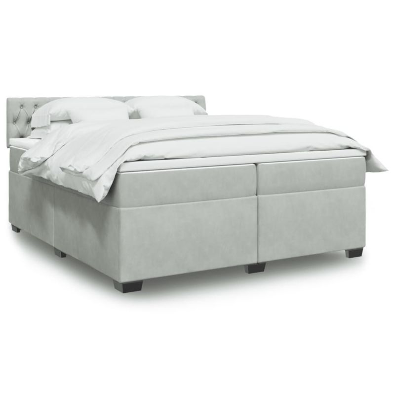 Łóżko kontynentalne WaszeMeble 200x200 cm jasnoszare WM-3288708 1 szt.