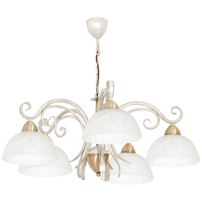 Lampa wisząca Luminex Aurora 9741 kremowy mat-złota patyna dekoracyjna 5xE27 x 15W 1 szt.