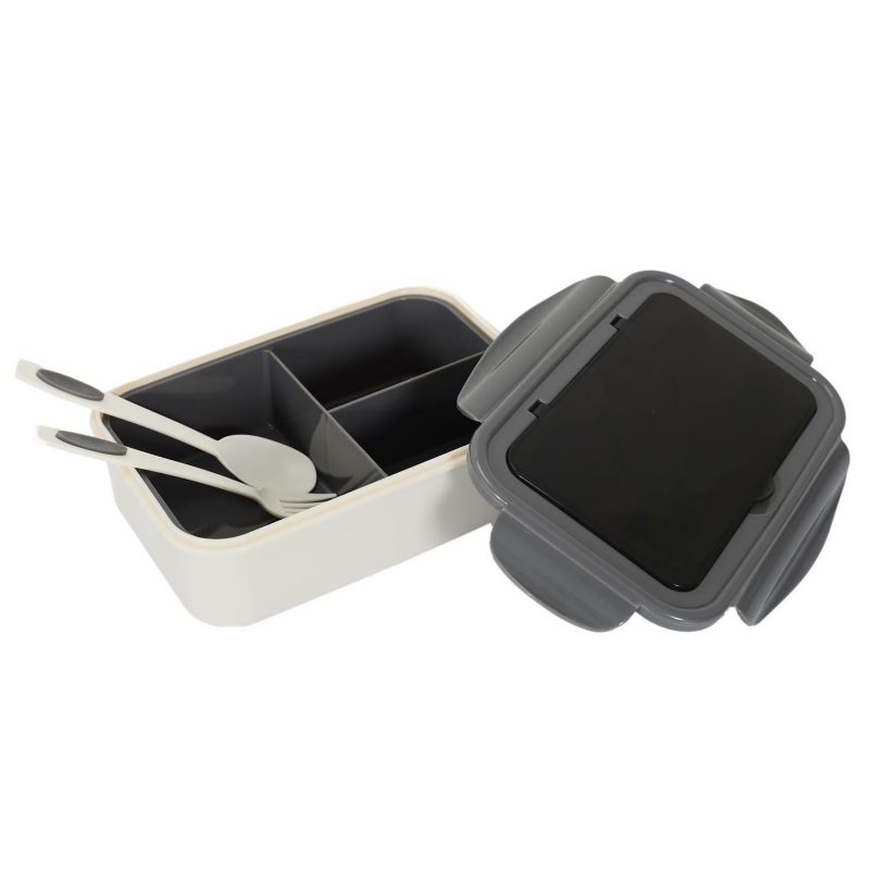 Lunchbox Single INTESI szary z pojemnikiem 2,5 l i sztućcami nowoczesny 1 szt.