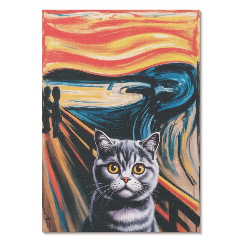 Obraz Plakat Canvas Tulup 21x29,7 cm (A4) Krzyk i kot Do salonu, sypialni, biura 1 szt.