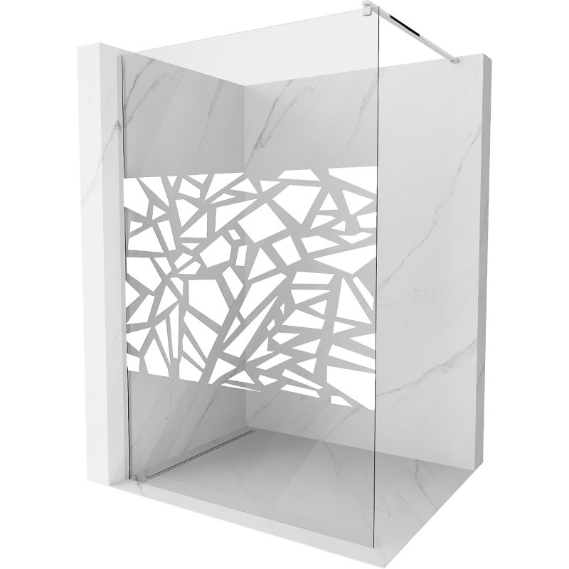 Ścianka prysznicowa walk-in Mexen Kioto biały wzór 140x200 cm 800-140-101-01-85 1 szt.
