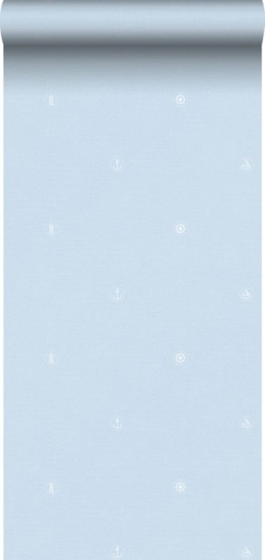 Tapeta Sanders & Sanders symbole niebieskim 53 cm x 10 m - 1 rol.