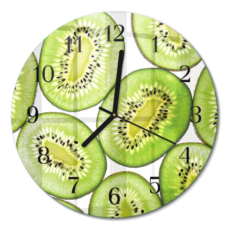 Zegar Ścienny Tulup fi30 cm z Czarnymi Wskazówkami Kiwi 1 szt.