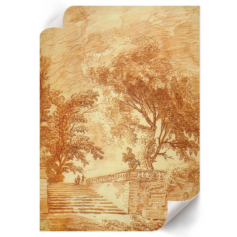 Wydruk Na Płótnie ArtPrintCave 42x59,5 cm Krajobraz ze schodami Giovanni Battista Piranesi 1 szt.