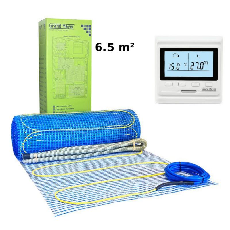 Zestaw Mata grzewcza 6.5 m² 170 W/m² + Termostat programowalny HW500, 1 szt.