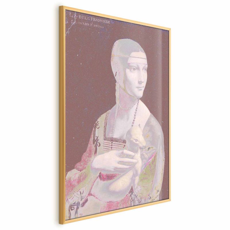Plakat Artgeist Pastelowa dama 21x30 cm z ramą złotą 1 szt