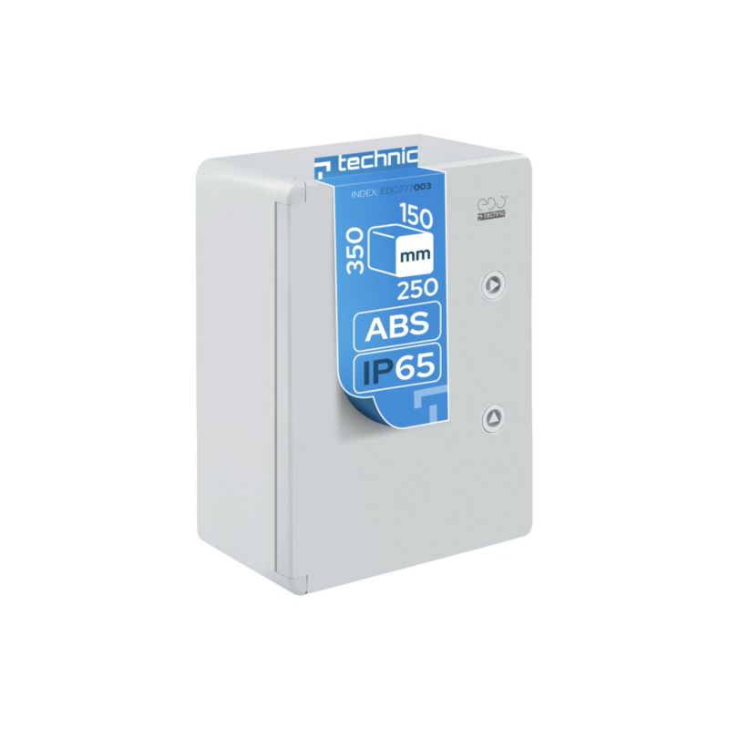 Obudowa ABS 250x350x150 EDO z ocynkowaną płytą montażową IP65 rozdzielnica szara 1 szt.