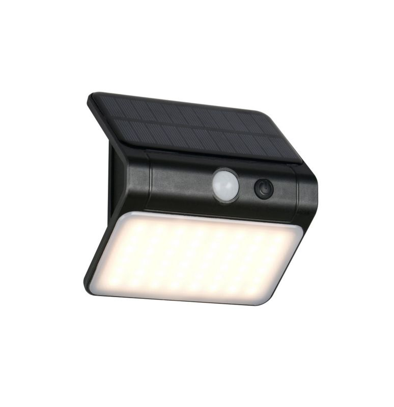 Kinkiet zewnętrzny solarny czujniki włącznik RL OLINDA czarna LED 3W 4000K 250lm IP44 wym:12x12x7cm - 1 szt.