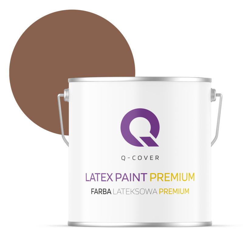 Farba Lateksowa Premium Plamoodporna do Ścian i Sufitów Q-Cover Czekoladowy H4515 Głęboki Mat 5L