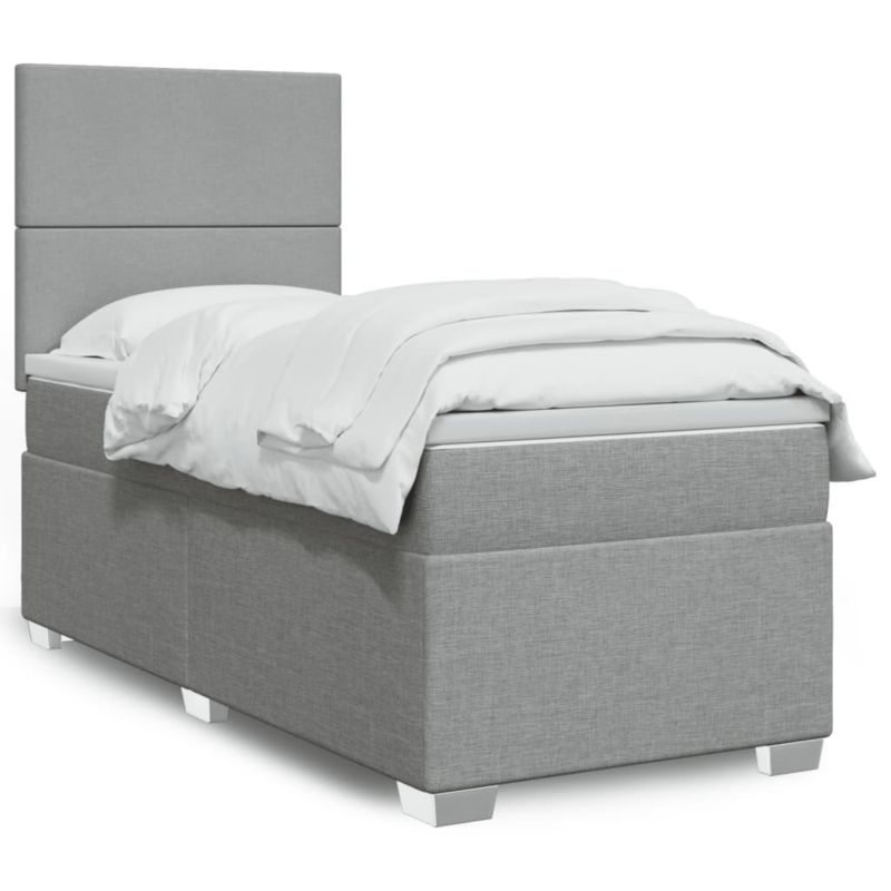 Łóżko kontynentalne WaszeMeble 90x200 cm jasnoszare WM-3290364 1 szt.