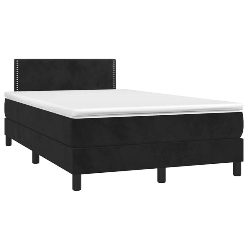 Łóżko z materacem WaszeMeble 120x200 cm Czarny aksamit z LED WM-3270149 1 szt.