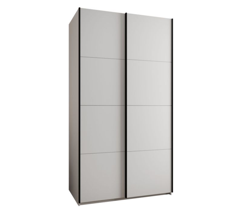 Szafa przesuwna Abiks LUX wysoka szer.130cm biały/biały/czarny 1szt.
