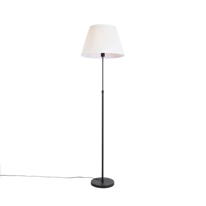 Nowoczesny lampa podłogowa z kloszem Qazqa Parte Fl 177 kremowy max 60W kompatybilny z żarówką LED E27 IP20 1 szt.