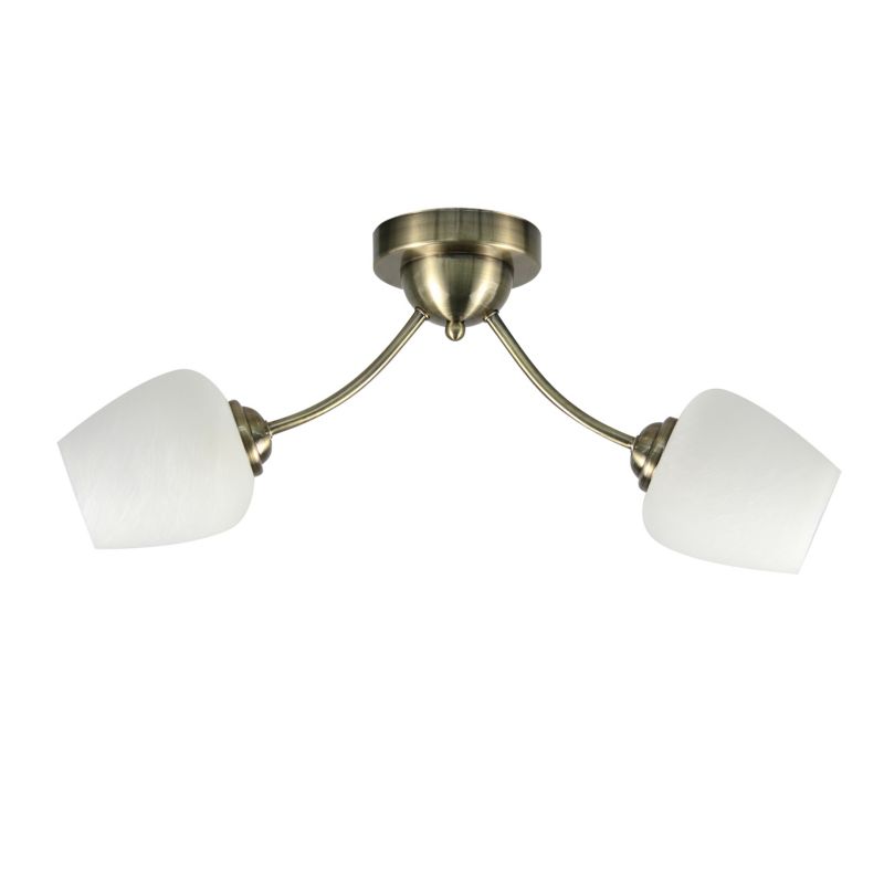 Lampa sufitowa białe klosze Candellux Zina patyna-biała 2xE27x40W IP20 wym:21x54x12cm - 1 szt.