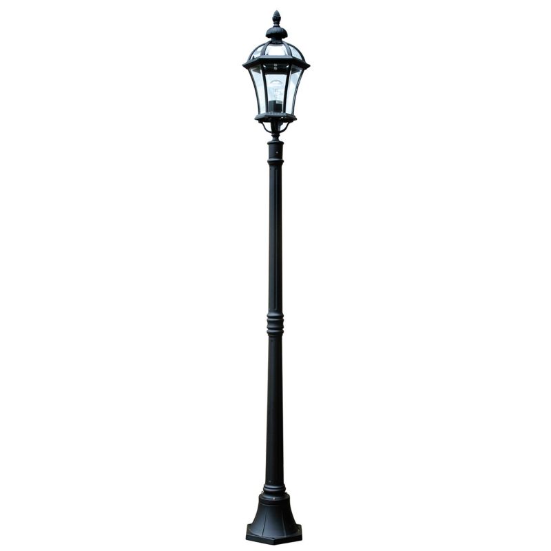 Latarnia ogrodowa Garden Zone Ledbury czarna 1 x E27 x 60W IP44 wym: 192,4 x 22,5 x 22,5 cm - 1 szt.