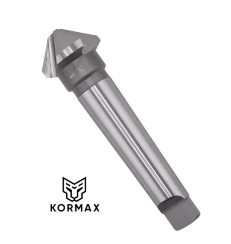 Pogłębiacz stożkowy do metalu Kormax 40mm 90 stopni 3-ostrza HSS-E chwyt Morsa MK3 (TCHM-305) - 1 szt.