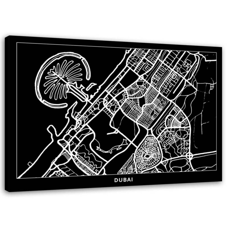 Obraz na płótnie Feeby Dubaj - plan miasta 60x40cm 1szt