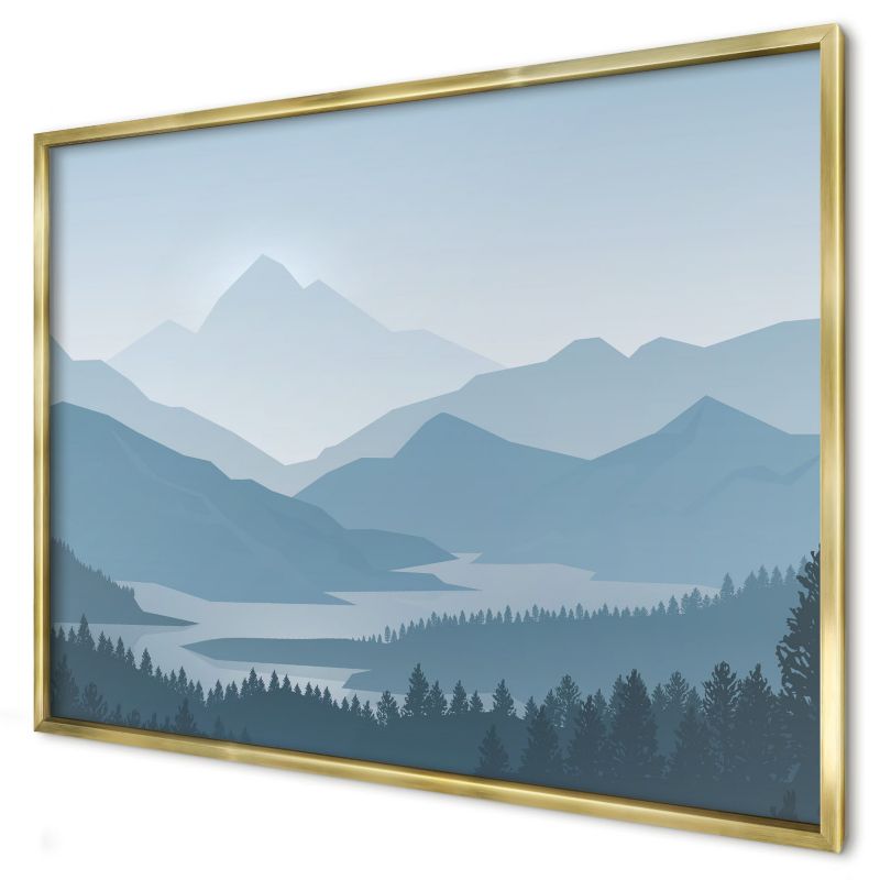 Magnetyczna tablica ozdobna Wallfluent 100x70 Górska harmonia w złotej ramie 1szt