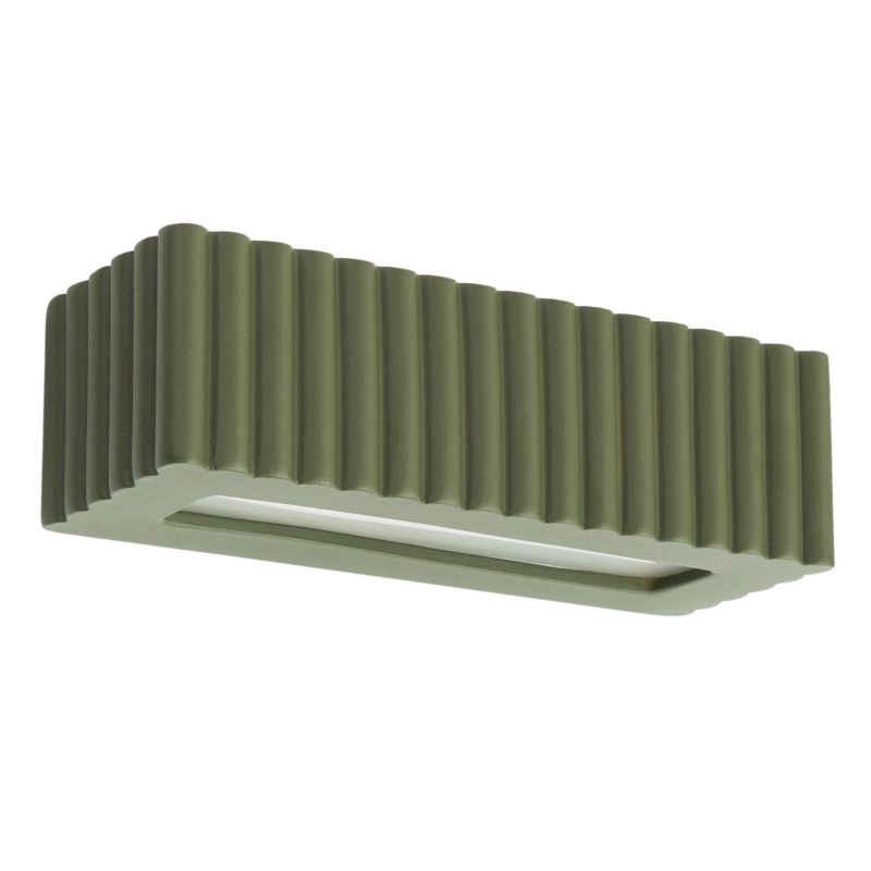 Kinkiet ścienny ryflowany Sollux Lighting RIGATA zielony oliwkowy 1xE27x20W IP20 - 1 szt.