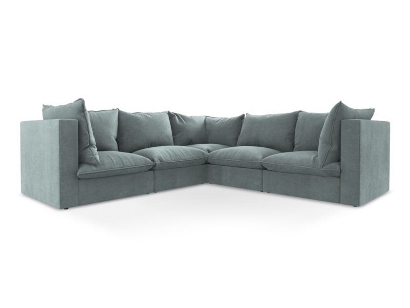 Modułowy narożnik LaMiaSofa RAVENNA z tkaniny strukturalnej 255x255 cm jeans 1 szt.